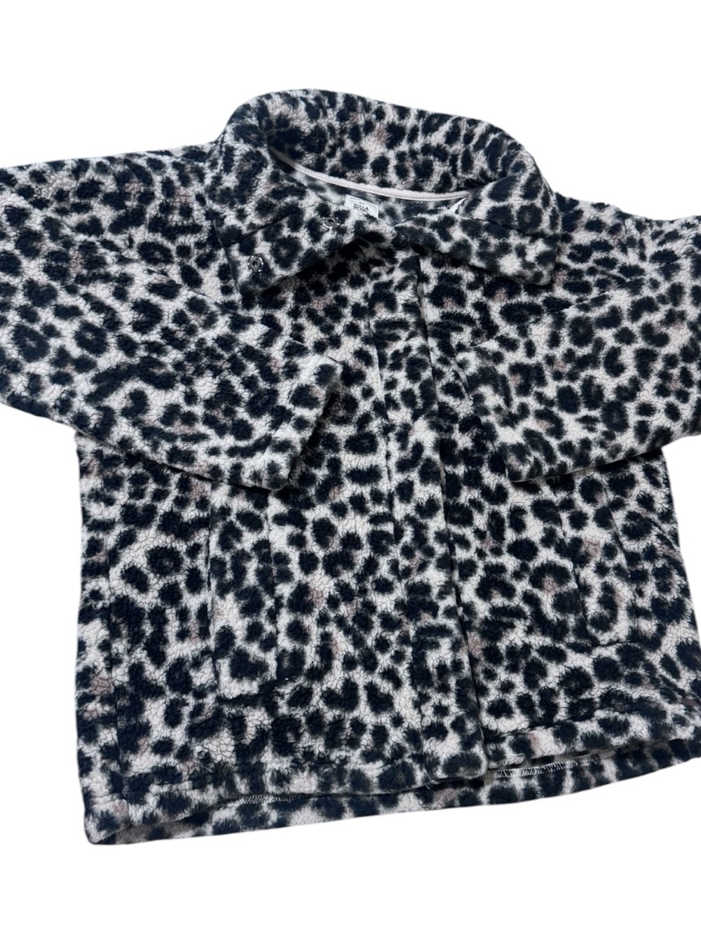 Billabong Leopard-Print Teddy Jacket in Black and Tan - Picture 2 of 7